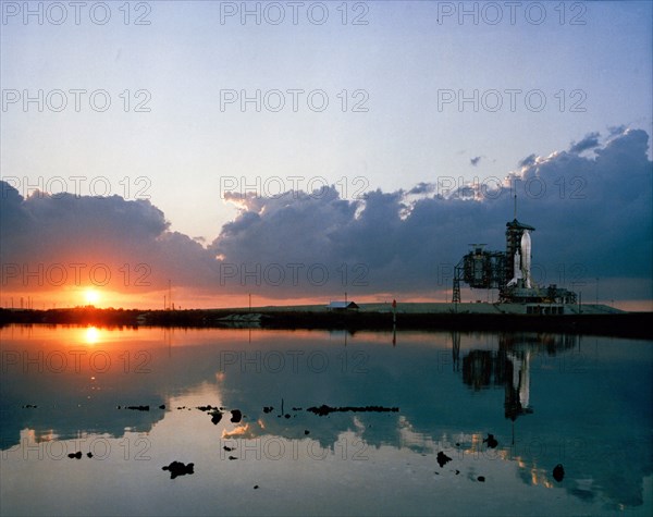 An early morning scene at the Kennedy Space Center's Launch Complex 39