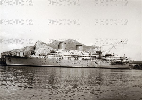 The Achille Lauro at the Cantieri Navali Riuniti of Palermo in 1965.