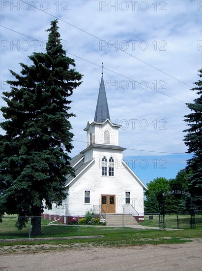 2006 - Waldheim Church and Entrance Arch - North Dakota (built ca. 1900)