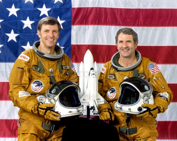 Astronauts Joe H. Engle, left, and Richard H. Truly