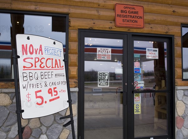 Sign outside a convenience store