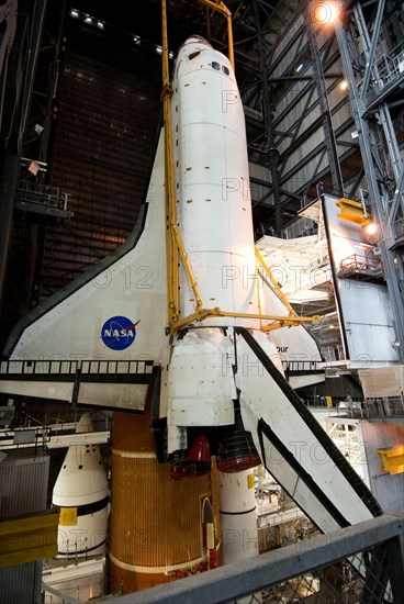 In the Vehicle Assembly Building at NASA's Kennedy Space Center in Florida