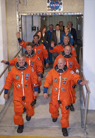 Space shuttle Endeavour's six STS-134 astronauts