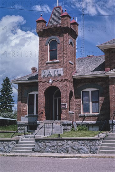 Jail (1896) now a police station view from right Philipsburg Montana ca. 2004