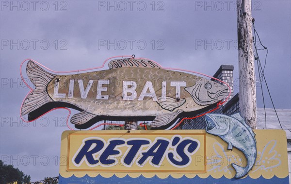 1980s United States -  Reta's Live Bait sign