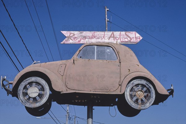 1980s United States - Razorback Auto Sales sign