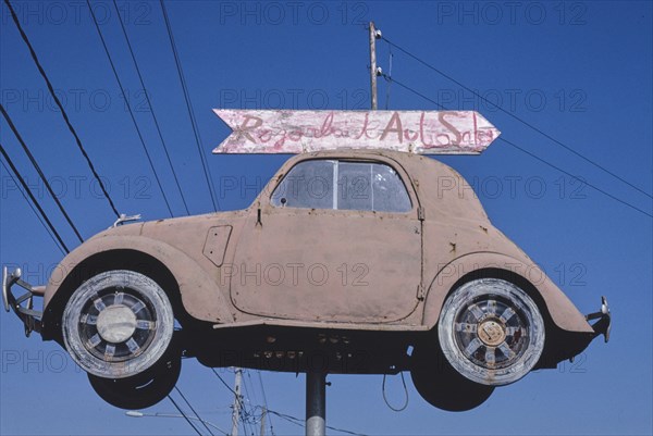 1980s United States -  Razorback Auto Sales sign