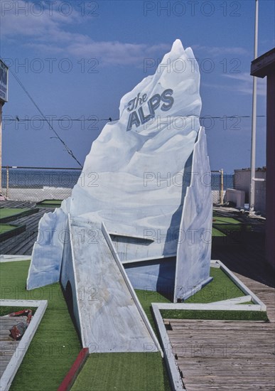 1990s America -  Joyland mini golf, alps, front, Daytona Beach, Florida 1990