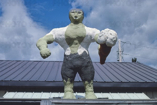 1980s America -   Kelbees ice cream statue, East Winthrop, Maine 1984