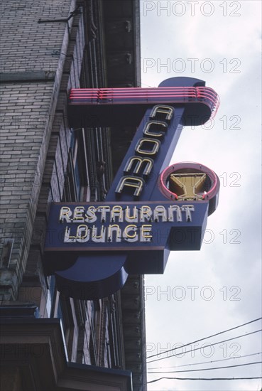 2000s America -  Acoma Restaurant Lounge sign, Butte, Montana 2004
