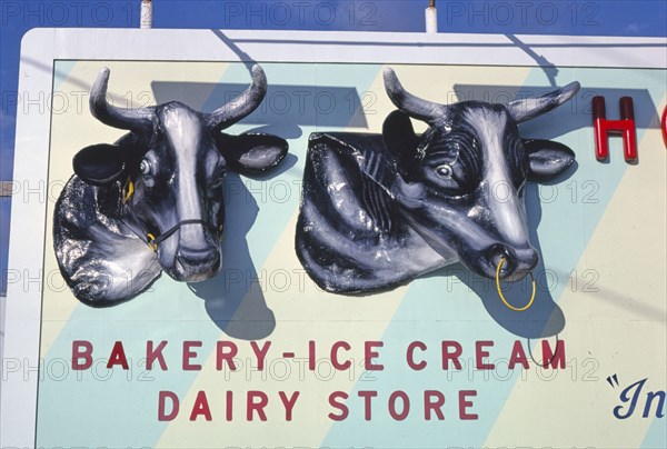 1980s America -  Holland Farms Dairy sign, Yorkville, New York 1987