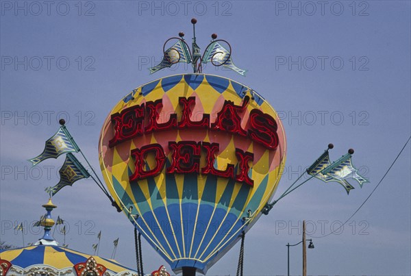 2000s America -  Ella's Deli sign, Madison, Wisconsin 2008