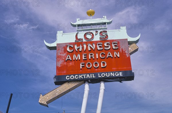 2000s America -  Lo's Chinese Food sign, Kingman, Arizona 2003