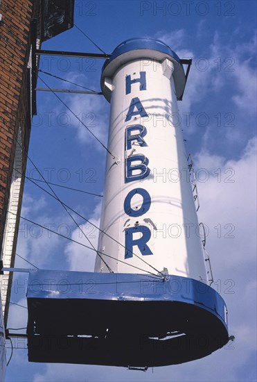 1980s America -  Harbor Inn sign, Buffalo, New York 1989