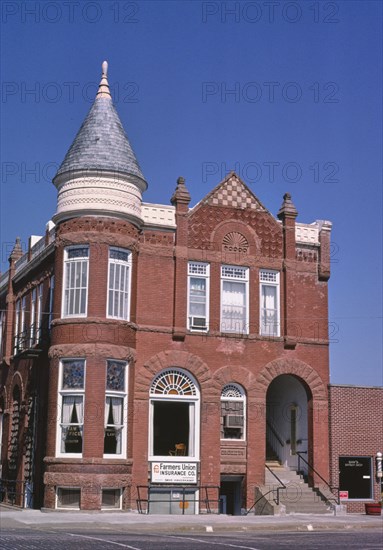 1980s United States -  First National Bank, Main and Fifth Streets, Seneca, Kansas 1988