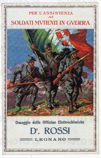 Postcard for assistance to soldiers mutilated in war