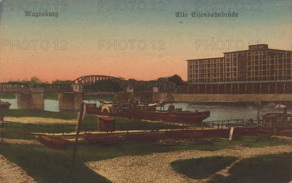Old Railway Bridge In Magdeburg