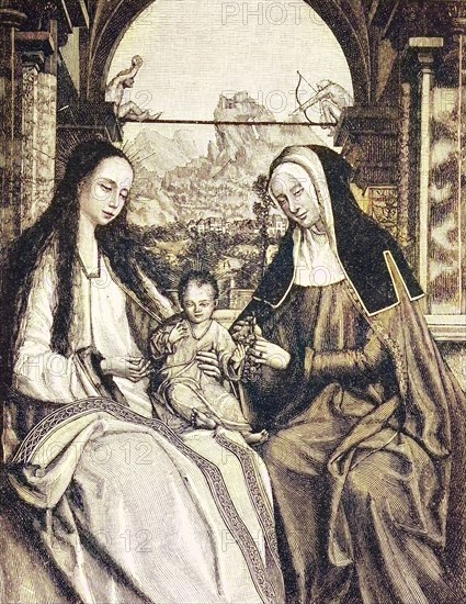 Maria With The Child Next To The Holy Anna By Quentin Massys