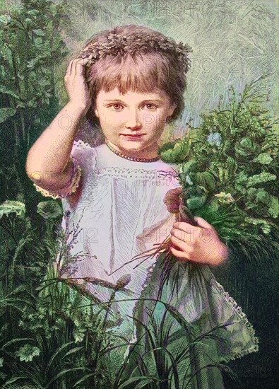 A Child With A Bunch Of Flowers