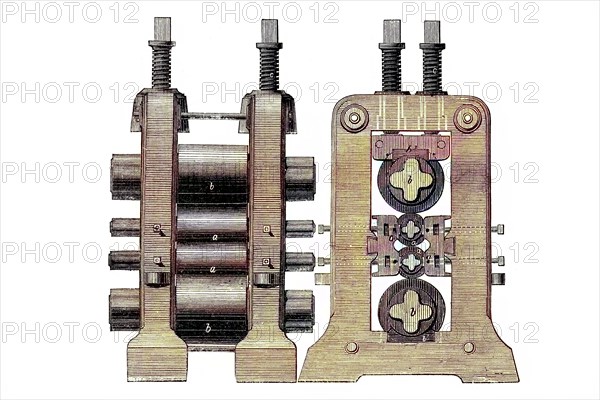 Various Views Of A Sheet Rolling Machine