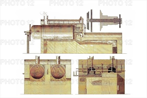 Drawing Of A Machine Or Apparatus For Producing Paper Pulp From Straw