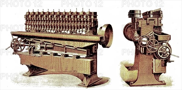 Illustration Of A Twenty-Four-Pin Drill By Alfred Herbert