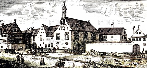 Bathing Children In Augsburg In Front Of Ursulakirche