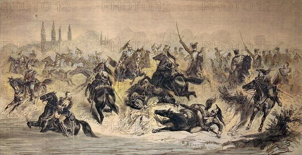 Attack Of The 13Th Prussian Hussars Regiment On French Cuirassiers At Beaumont On 30Th August