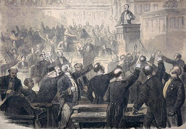 The Declaration Of War In The Senate In Paris On The 15Th Of July 1870