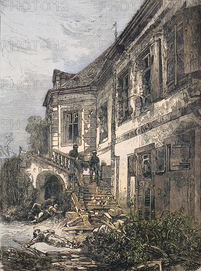 Dead Soldiers And The Demolished Castle Schafenburg On The Gaisberg Near Heidelberg After The Storming