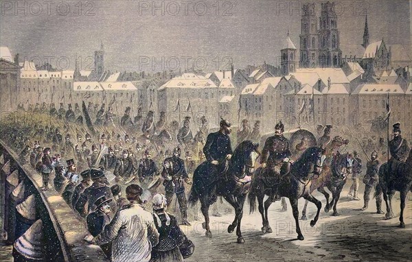 German Troops Marching Across The Loire In Orleans On 5 December