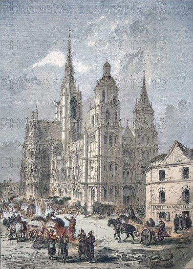 German Troops On The Dome Square Of Evreux After The Battle Of Le Mans