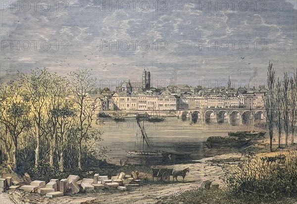 View Across The Loire River To The Town Of Tours In The Center-Val De Loire Region