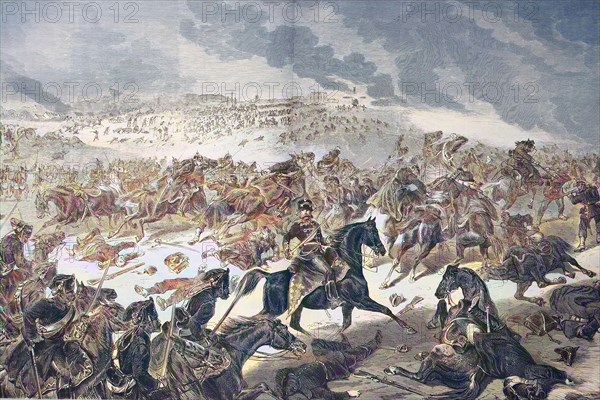 Attack Of The Prussian Cavalry On The French Infantry In The Battle At Saint Quentin On January 19