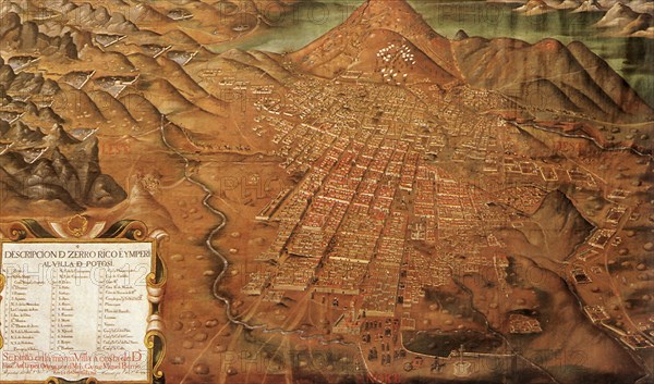 Map of Potosi, Peru 1758