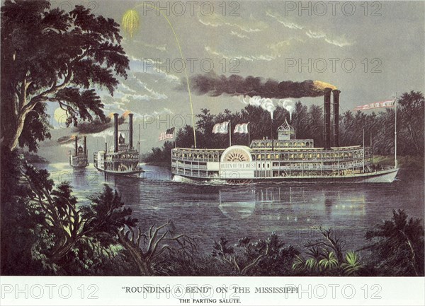 Steamships on River.