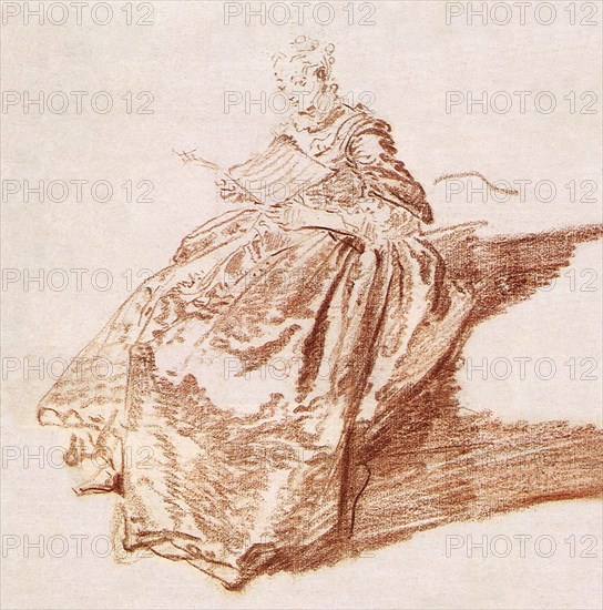 Young Woman Seated Holding a Musical Score.