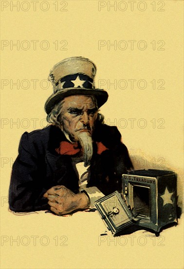 Frowning Uncle Sam.