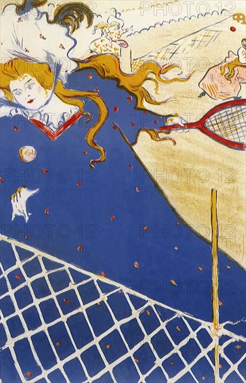 Woman playing Tennis.