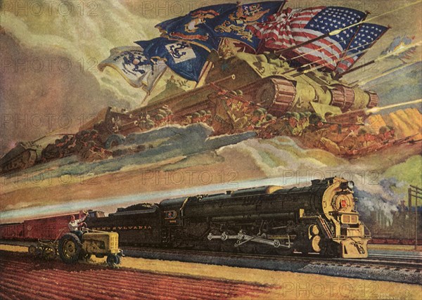 Farmer, Train, and Patriotic Battle Tanks.