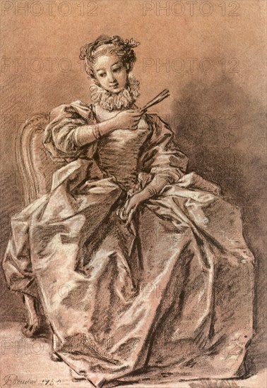 Young Woman Seated, Dressed in the Spanish Style.