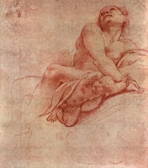 Seated Male Figure, Head Thrown Back.