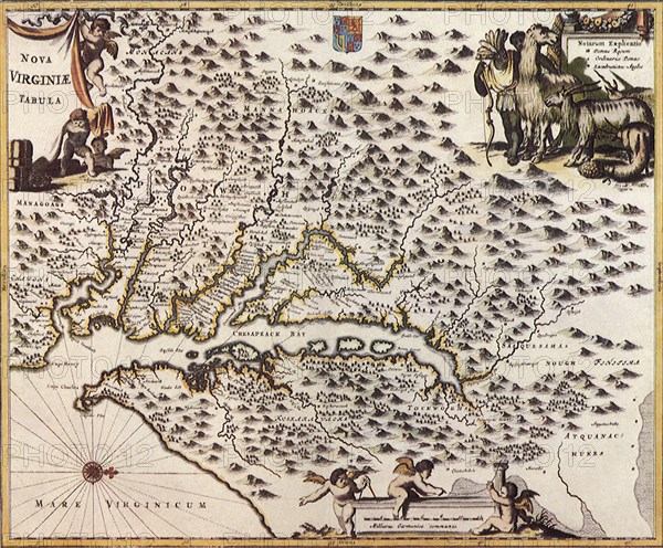 Map of Chesapeack Bay and Virginia.