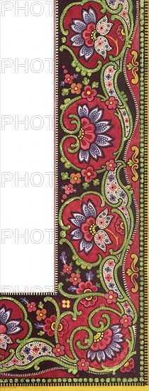 Paisley Floral Border Pattern.
