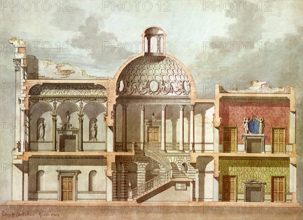 Section of York House, Pall Mall, London.