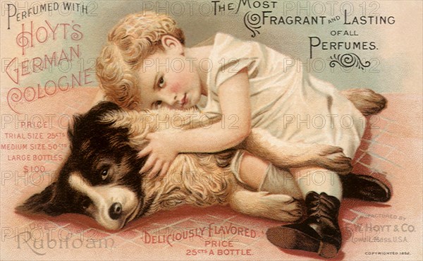 Boy snuggles with Dog.