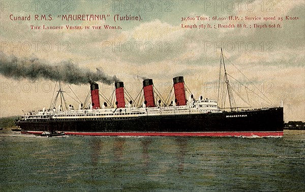 Cunard R.M.S. Mauretania.