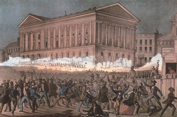 Great Riot at the Astor Place Opera House, New York.