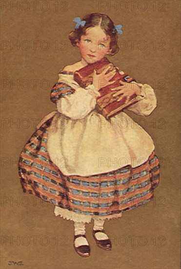 Young Girl holding Book.
