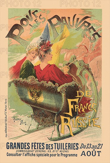 Two Ladies in a Sleigh Poster.